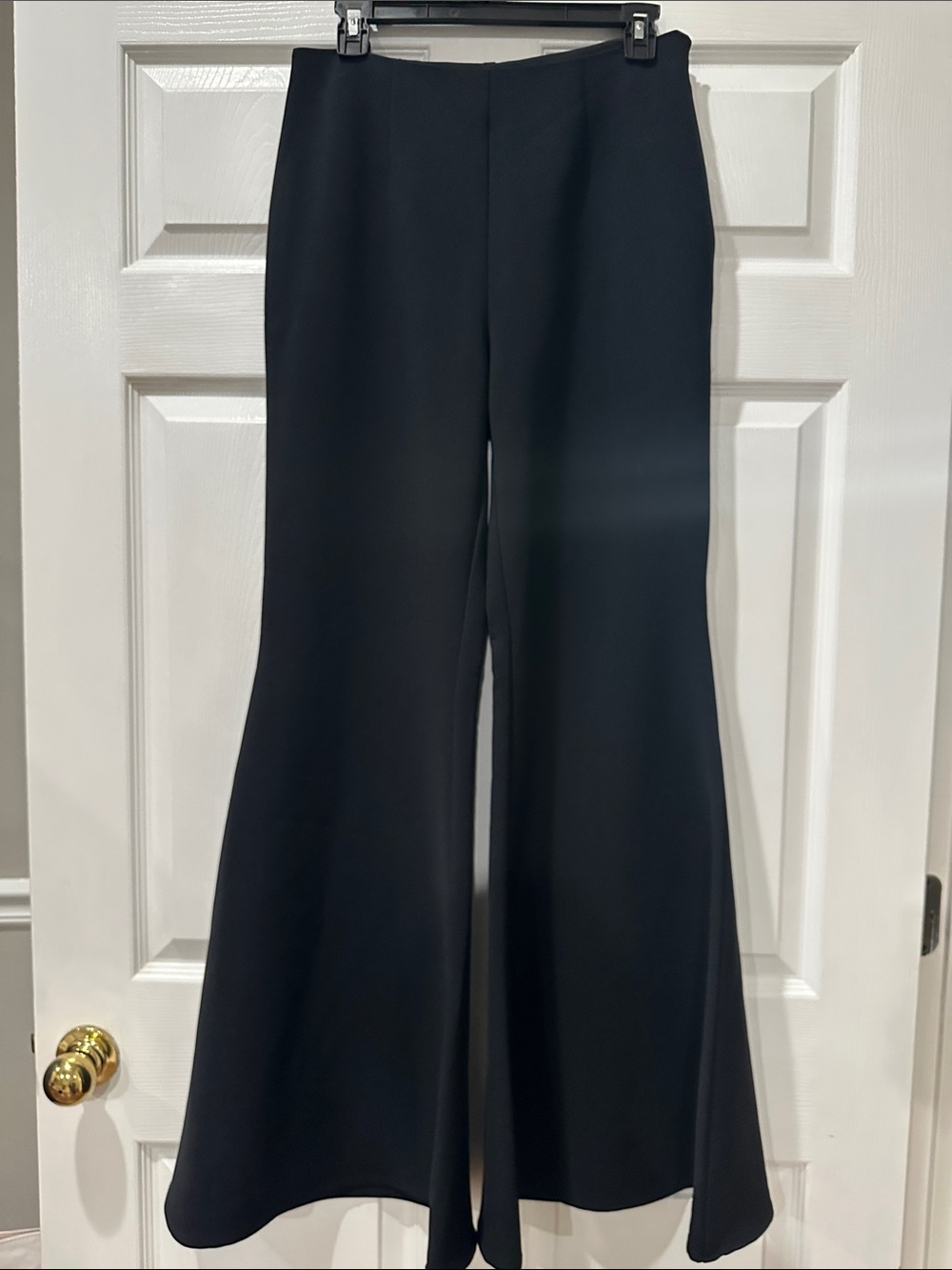 Anthropologie Black Wide Flare Dress Pants
